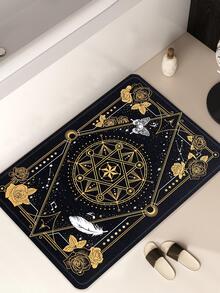 1pc Tarot Door Mat, Modern Polyester Indoor Outdoor Rug For Home - Multicolor - View 5