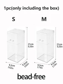 1入組亞克力化妝品刷收納容器帶防塵蓋,透明化妝刷架適用於眉筆,眼妝, - 無色 - 查看 3