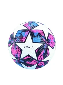 客製化的個人化足球，手工貼花皮革，無接縫，官方重量，耐用且持久 - 準備踢球 （足球沒有充氣，配有一個泵和兩個氣針）