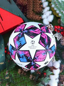 客製化的個人化足球，手工貼花皮革，無接縫，官方重量，耐用且持久 - 準備踢球 （足球沒有充氣，配有一個泵和兩個氣針）