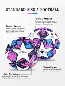 客製化的個人化足球，手工貼花皮革，無接縫，官方重量，耐用且持久 - 準備踢球 （足球沒有充氣，配有一個泵和兩個氣針）