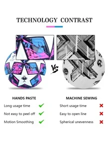 客製化的個人化足球，手工貼花皮革，無接縫，官方重量，耐用且持久 - 準備踢球 （足球沒有充氣，配有一個泵和兩個氣針）