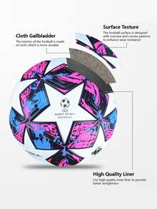客製化的個人化足球，手工貼花皮革，無接縫，官方重量，耐用且持久 - 準備踢球 （足球沒有充氣，配有一個泵和兩個氣針）