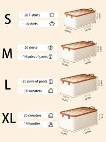 1pc Cabinet Storage Box, Wardrobe Storage Basket, Small Clothing Sorting Basket - Beige - View 9