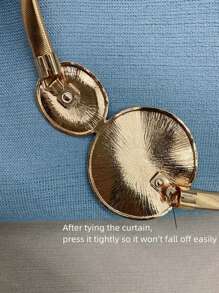 1pc Lotus Leaf Decor Curtain Holdback, Minimalist Iron Curtain Buckle For Household Gifts Birthday Graduation - Gold - View 3