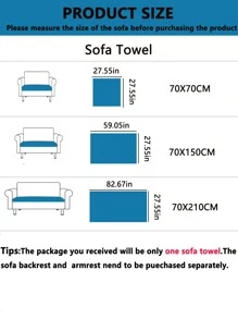 1pc Leaf Pattern Sofa Towel - Purple - View 8