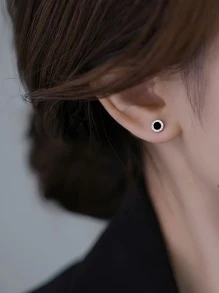 2023 Hàng mới đến Số Thiết kế Hợp thời Hoa tai Đối với phụ nữ - Bạc - Xem 3