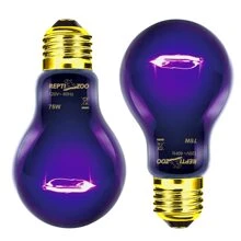 2 Pack Reptile Heat Lamp, 75W Infrared Heat Lamp Simulate Natural Moonlight, Purple Reptile Night Heat Bulb Heat Emitter for Reptile Pets Heating Night Use - 75 Watts - View 9