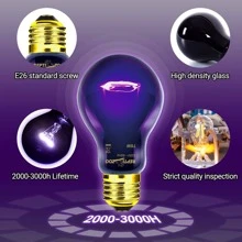2 Pack Reptile Heat Lamp, 75W Infrared Heat Lamp Simulate Natural Moonlight, Purple Reptile Night Heat Bulb Heat Emitter for Reptile Pets Heating Night Use - 75 Watts - View 6