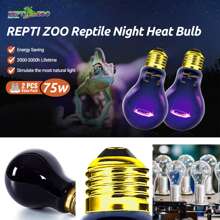 2 Pack Reptile Heat Lamp, 75W Infrared Heat Lamp Simulate Natural Moonlight, Purple Reptile Night Heat Bulb Heat Emitter for Reptile Pets Heating Night Use - 75 Watts - View 10