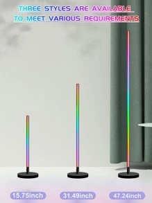 120cm 160cm圓底usb供電地燈,可調光led角落臥室床頭燈,帶21鍵遙控器的rgb變色led燈,可調高落地燈適用於臥室、辦公室、遊戲室、客廳等場合,家居裝飾 - 黑色 - 查看 8