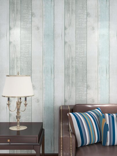 Artyuan Roll Vintage Distressed Wood Grain Peel Stick Wallpaper, Removable Self Adhesive Wallpaper Cabinets, Drawers, Indoor Wand (17.53 Inches Wide 32.8 Feet Long Blue) view 4