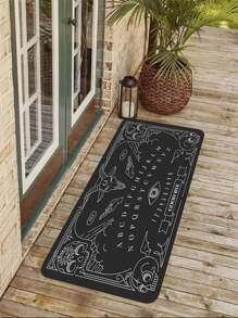 1 Miếng Phong cách Gô-tích Đen Phòng tắm Thảm , Đệm Nhà bếp , Thảm nhà tắm , Ngoài trời Thảm , Bồn tắm Tấm lót , Phòng bếp Sàn nhà , Thảm vệ sinh Với Chống trượt Chức năng - màu đen - Xem 2