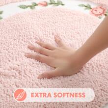 PinkSheep Ultra Soft Floral Bathroom Rugs Non-Slip Microfiber Washable Bath Rug Door Floor Mats, 18" X 30", Pink - Pink - View 4