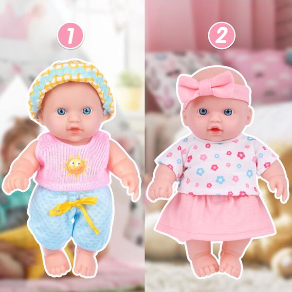 8 Inch Reborn Baby Doll with Clothes Accessories Set Washable Realistic