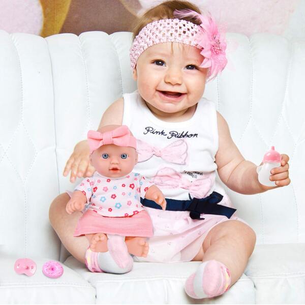8 Inch Reborn Baby Doll with Clothes Accessories Set Washable Realistic