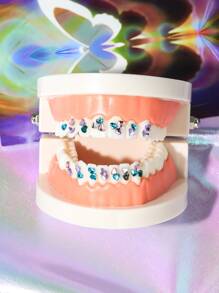 3pcs Y2k Style Heart Crystal & Rhinestone Decor Nail Art Set (Glue Not Included) - Pink - View 5