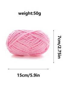1入組50克手工DIY針織3.5毫米厚纱线冰冷線嬰兒圍巾中等大小纱线 - 粉色 - 查看 2