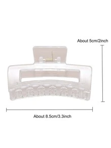 3pcs Women Clear Minimalist Casual Rectangle Hair Claw, For Decoration Claw Clips Hair Clips Hair Jaw Clip Hair Clamps Hair Clutch Hair Catcher Clip, School Stuff, College Fall Winter Hair Accessories For Women For Vacation Outfits Woman
