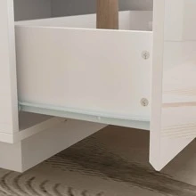 ECACAD 47.4"W Coffee Table Storage High Gloss Coffee Tables LED Lighting Cocktail - White - View 8