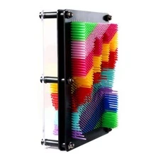 3D別針藝術感官玩具彩虹針頭解壓棕櫚板特大號(5)的想像力創新創造力 - 彩色 - 查看 6