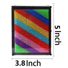 3D別針藝術感官玩具彩虹針頭解壓棕櫚板特大號(5)的想像力創新創造力 - 彩色 - 查看 3