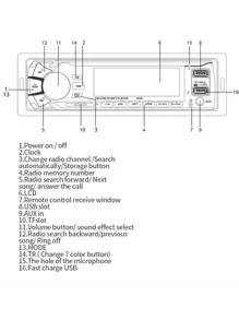 1 set de coche estéreo FM radio con aporte , 12v MP3 multimedia reproductor , - Negro - Ver 10