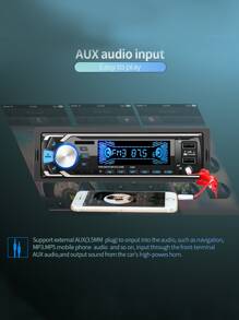 1 set de coche estéreo FM radio con aporte , 12v MP3 multimedia reproductor , - Negro - Ver 6