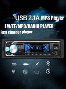 1 set de coche estéreo FM radio con aporte , 12v MP3 multimedia reproductor , - Negro - Ver 1