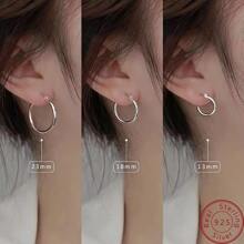 1pair Sterling Silver Classical Hoop Earrings For Women Party Daily Wear Fine Jewelry Gifts