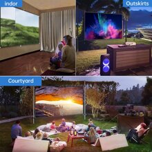 Projector Screen 100 inch 16:9 HD Foldable Wrinkle-proof Portable Movie Screen Suitable For Home Outdoor Indoor Support Double-sided Projection - White - View 4