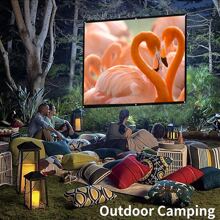 Projector Screen 100 inch 16:9 HD Foldable Wrinkle-proof Portable Movie Screen Suitable For Home Outdoor Indoor Support Double-sided Projection - White - View 5