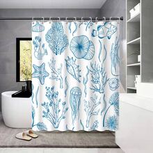 4pcs/set Printed Shower Curtain And Matching Bathroom Rug Set - Multicolor - View 2