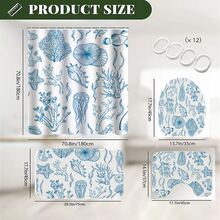 4pcs/set Printed Shower Curtain And Matching Bathroom Rug Set - Multicolor - View 4