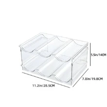 THELIFE Hộp đựng chai nước 2 lớp, Giá lưu trữ 3 chai có thể xếp chồng lên nhau trong suốt cho tủ, mặt bàn, tủ lạnh, tủ đựng thức ăn, Giá đỡ cốc du lịch có thể cuộn được, Mỗi lớp có thể chứa 3 chai - trắng - Xem 2