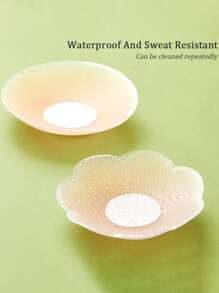 6入組素色矽膠乳貼 - 杏色 - 查看 2