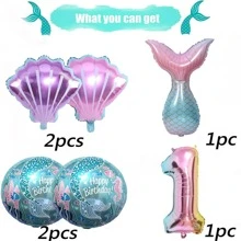 Mermaid Balloons Kit Number Ocean Theme Balloon Mermaid Tail Balloons For Girls Mermaid Party,Christmas - Multicolor - View 2