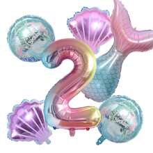 Mermaid Balloons Kit Number Ocean Theme Balloon Mermaid Tail Balloons For Girls Mermaid Party,Christmas - Multicolor - View 1