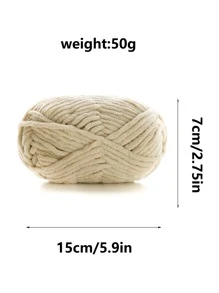 1 Miếng 50g Thủ công DIY Dệt kim 3.5MM Dày Sợi Icy Em bé Khăn quàng cổ Ở giữa Dày Sợi dây - Màu Khaki - Xem 2