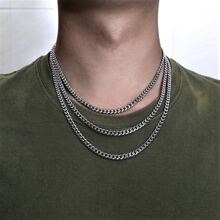 1 件新款时尚男士不锈钢链条项链 - 項鍊 - 查看 3