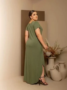 Women Dresses - xanh quân đội - Xem 2