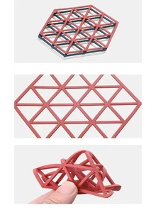 1入組矽膠鏤空設計防滑餐墊絕熱墊適用於杯子和餐具 - 白色 - 查看 5