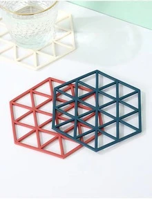 1入組矽膠鏤空設計防滑餐墊絕熱墊適用於杯子和餐具 - 白色 - 查看 8