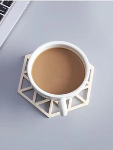 1入組矽膠鏤空設計防滑餐墊絕熱墊適用於杯子和餐具 - 白色 - 查看 3