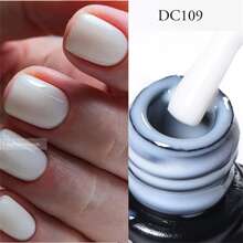 7毫升乳白色橡胶底凝胶指甲油粉色裸色半永久可卸UV/LED自流平凝胶指甲油 - 白色 - 查看 7