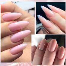 7ML 裸色橡膠底凝膠指甲油粉色裸色半永久浸泡 UV LED 自流平凝膠清漆 - 淺粉色 - 查看 8