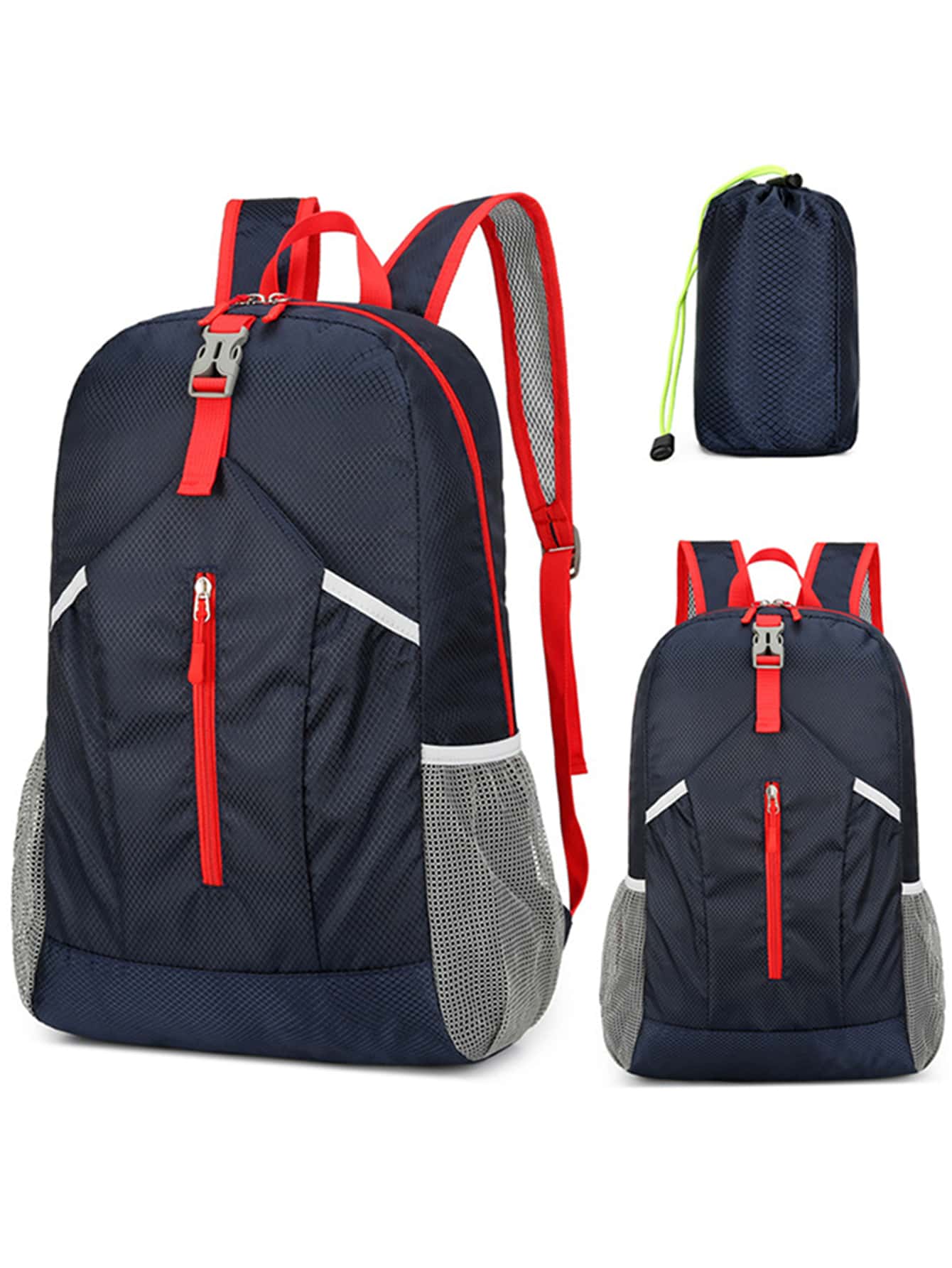Mochilas Funcionales de Mujer Liso - Azul Marino - Ver 1