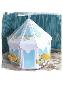 1 Khuôn cắt hình ngôi nhà, Stencil màu xám sắt DIY - Xám - Xem 1