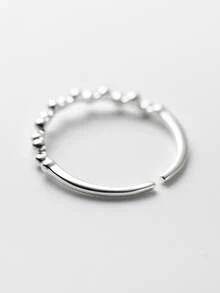 1日本和韓語風格925純銀珍珠戒指作為A禮品適用於女士們