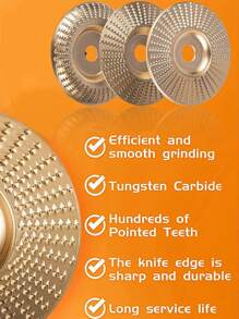 Wood Grinding Wheel Angle Grinder Disc Wood Carving Sanding Steel Flat Disc Abrasive Tool For Angle Tungsten Carbide Coating Bore Shaping - Gold - View 3